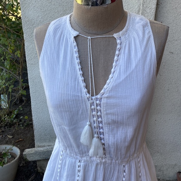 Madewell beautiful maxi gauzy dress w/ flowy appeal and crochet accent & pockets - Picture 4 of 16